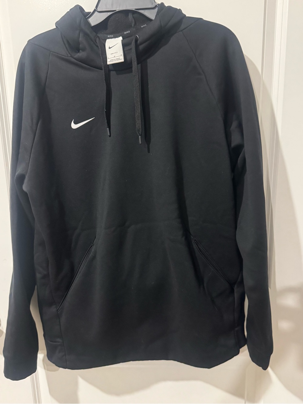 Nike Black Pullover Hoodie with White Swoosh